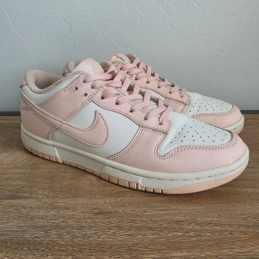 Nike Dunk Low Orange Pearl Womens 8.5 Pink White Leather Sneakers Shoes